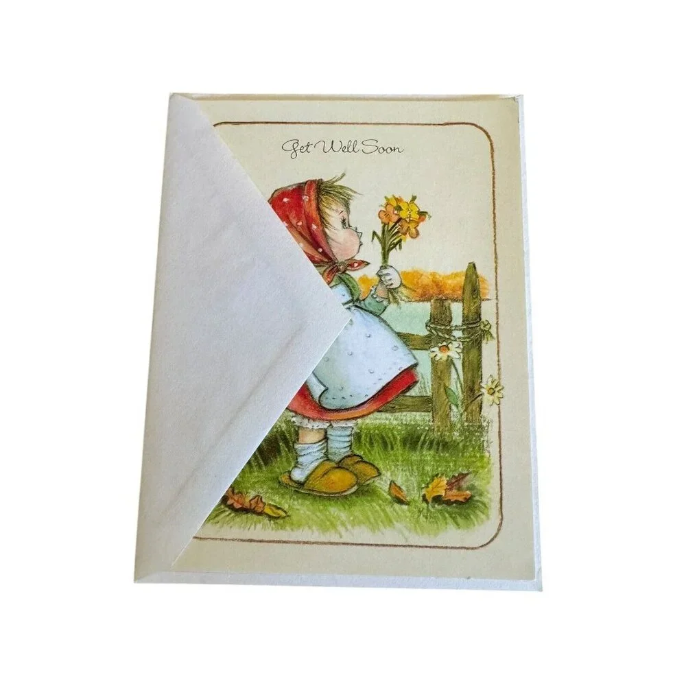Little Children Greeting‎ Card 1987 with Christian Bible Verses VTG Hummel Style